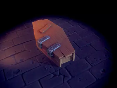 Stylized Coffin Low-poly 3D model