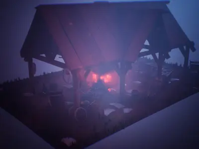 Stylized Medieval Forge 53 Assets Low-poly 3D model