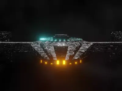 spaceship star trek ship in space Low-poly 3D model