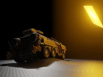 Amphibious Tank in Blender28 Free low-poly 3D model