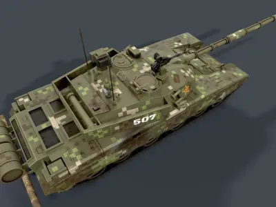 ZTZ - 99 Phase II  Low-poly 3D model
