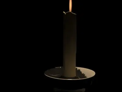 Medieval Candle Low Poly Low-poly 3D model