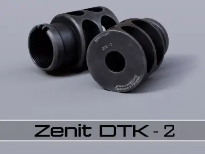 Zenit DTK-2 Muzzle Brake Low-poly 3D model