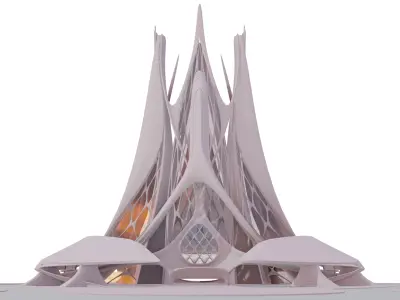 Futuristic  Expo Center building Sci-Fi  3D model