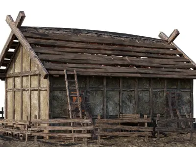 FREE Old Medieval House Building 4K GameReady 003 Free low-poly 3D model