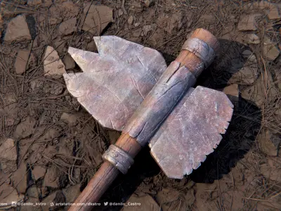 Axe Model - Low Poly - 2k Textures Low-poly 3D model