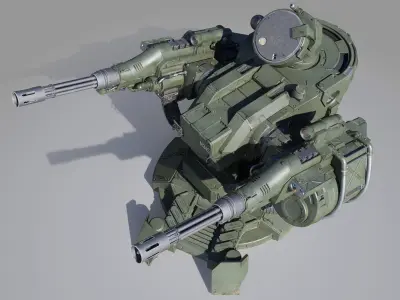 Turret textured 3D model