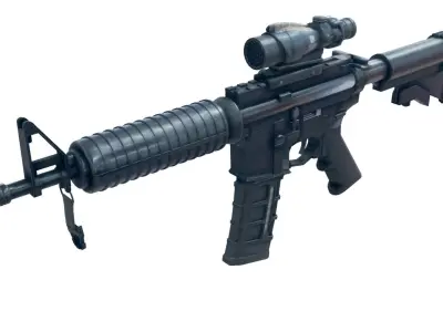 AR-15 style rifle Free low-poly 3D model