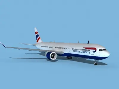 Boeing 767-400 British Airways 3D model