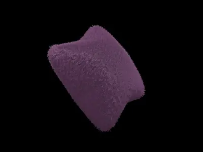 Square Faux Fur Pillow 1 3D Model Free 3D print model
