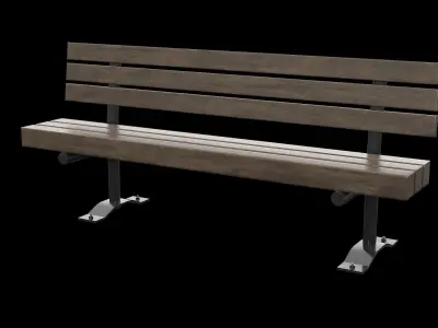 Public Bench V-06 Low-poly 3D model