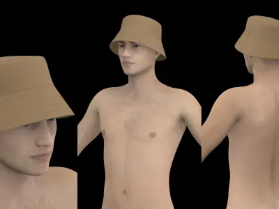 BASIC BUCKET HAT genesis 8 highpoly Free 3D model