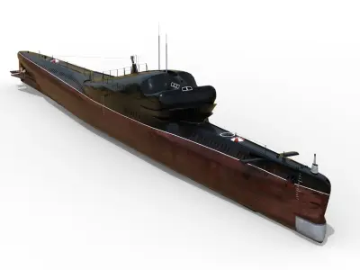 Project 665 Whiskey Long Bin submarine 3D model