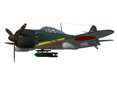 A6M7 Zero fighter Type 62 3D model