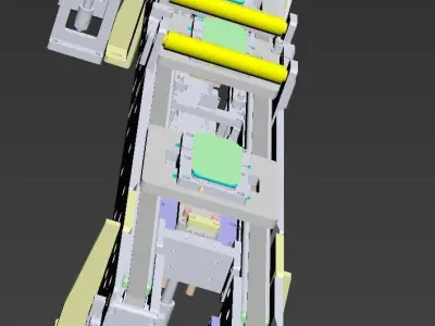 With jacking and cleaning function conveyor 3D model