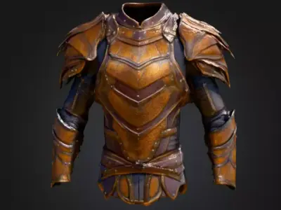 Crimson Knight Armor Low-poly 3D model