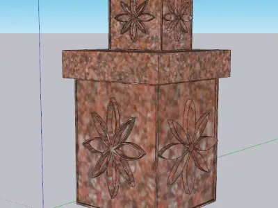 indian jodhpuri stone piller column Low-poly 3D model