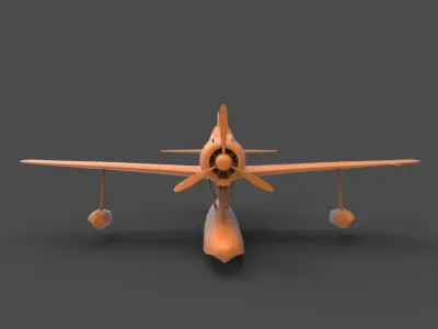 A6M2N orange airplane 3D print model
