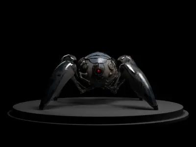Spider Robot rigged Free 3D model