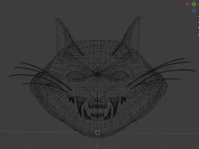 Cat low poly mask Free 3D model