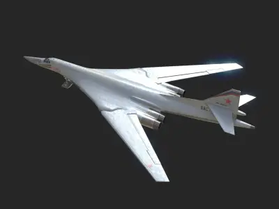 Russian Air Force Tu-160M Blackjack Supersonic Strategic bomber Low-poly 3D model