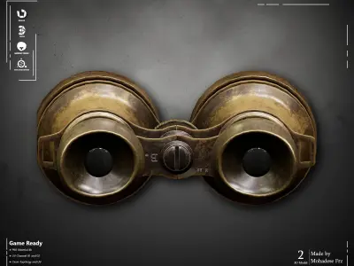 Military Binoculars ww2 VOL08 Game Ready Low-poly 3D model