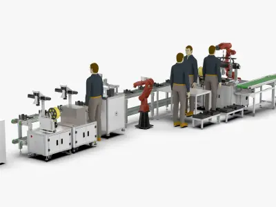 Shell Automatic Locking Labeling Line 3D model