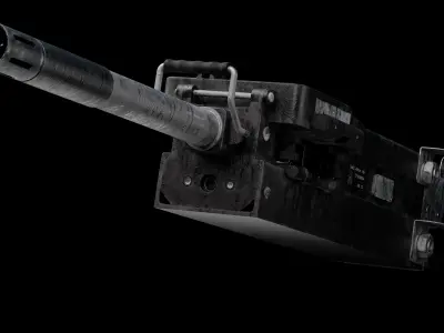 Remote control turret and grenade launcher Low-poly 3D model