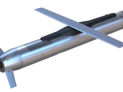 Black Arrow Small Cruise Missile  Low-poly 3D model