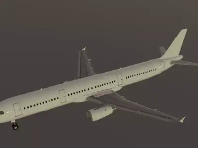 Airbus a321-232 low poly 3D Model  Low-poly 3D model