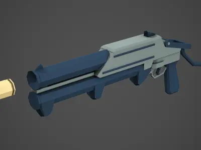 Stylized GM-94 Grenade Launcher Low Poly Mobile Ready Low-poly 3D model