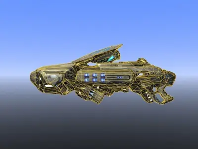 Scifi Plasma Gun Low-poly 3D model