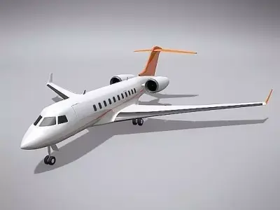 Bombardier 5000 global business jet 3D model