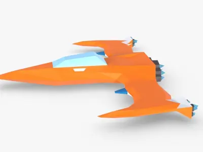 Spaceship Low Poly paper airplane Low-poly 3D model
