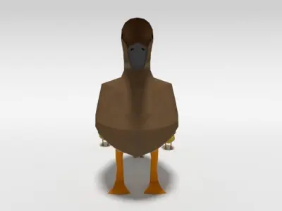 Low Poly Cartoon Gadwall Duck Low-poly 3D model