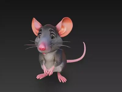 Rat Realistic 3D Model Basic - Low Poly Realistic Low-poly 3D model