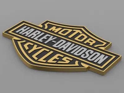 harley davidson logo 3D model