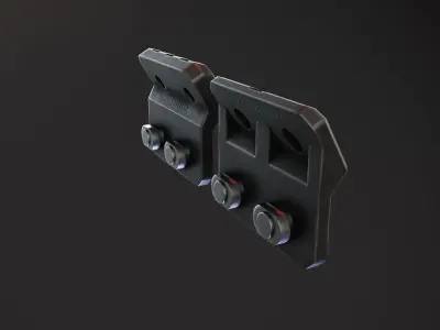 MLOK offset mounts Low-poly 3D model
