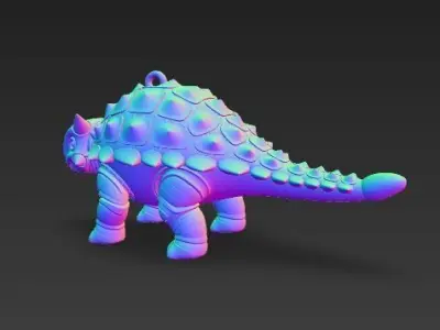 Cute Armored Ankylosaurus 3D Printable Dinosaur Keychain Model 3D print model
