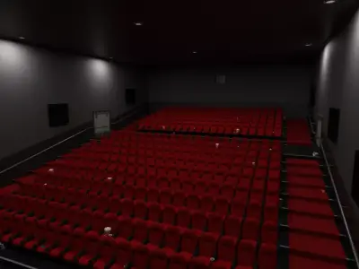 Cinema - Low Poly chair with popcorn and glasses Low-poly 3D model