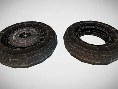 Car Tires Low-poly 3D model