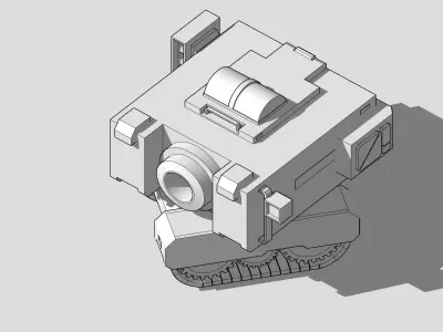 Cartoon style tank Low-poly 3D model