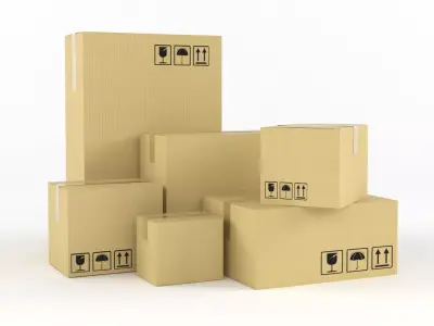 Cardboard Boxes 3D model