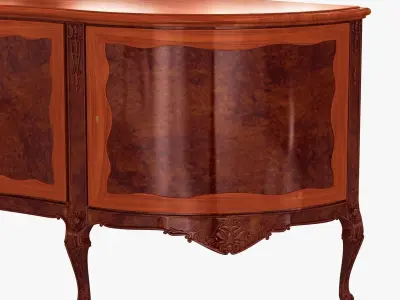 ITALIAN XV CHIPPENDALE SIDEBOARD SERVER BURL CIRCA 1920 3D model