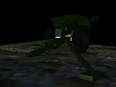 AT GUN Low-poly 3D model