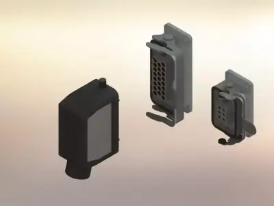 Locking Connectors 23 pin and 6 Pin Free 3D model