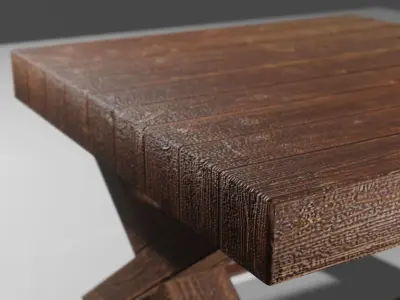 Table Made out of Wood Free low-poly 3D model