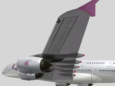 Airbus A-380 Qatar Airways 3D model