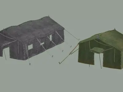 Military Camp Tent Low-Poly 3D Model Low-poly 3D model