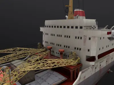 Poltava Battleship Low-poly 3D model